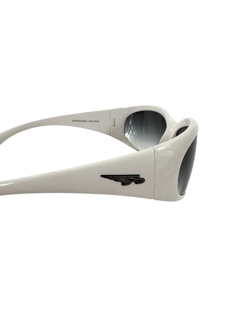 Vintage Arnette Untouchable White Wraparound Sunglasses Y2K